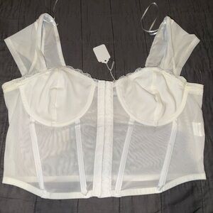 Charlotte Russe Sheer White Bustier